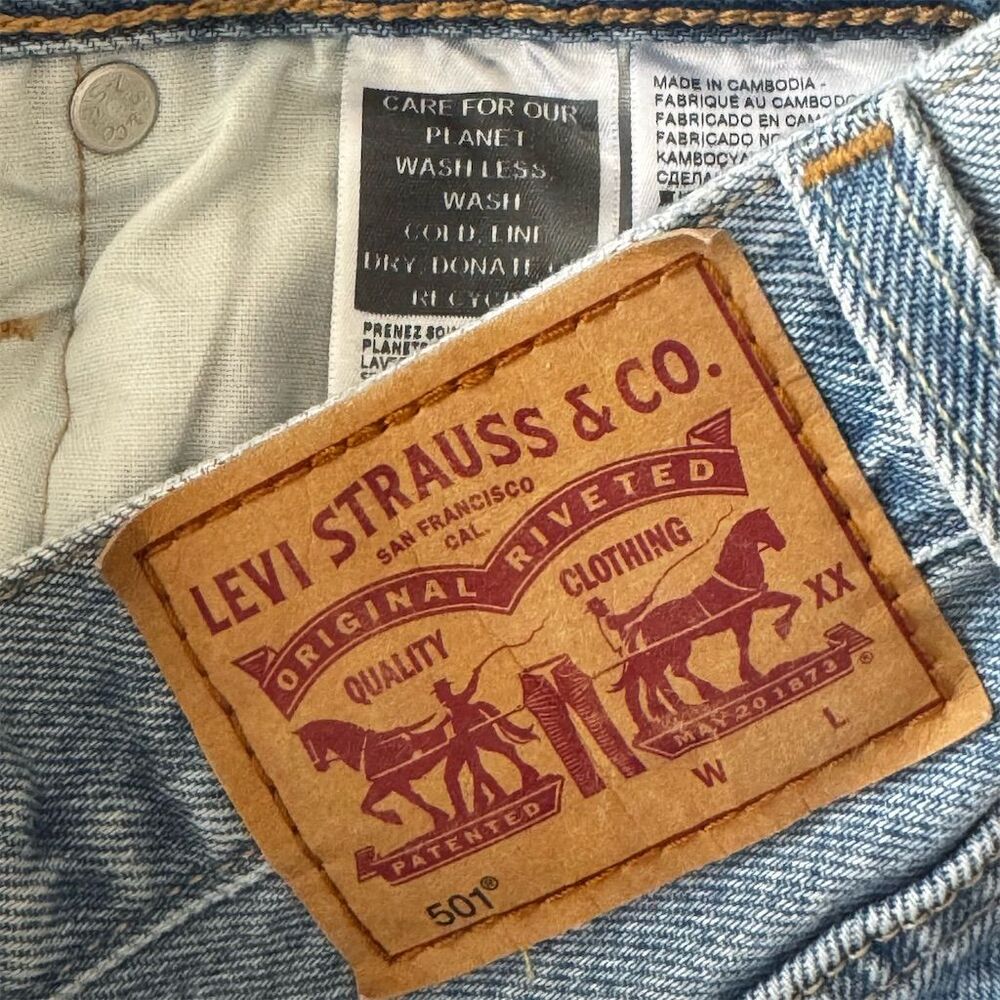 Levi's Women's‎ 501 High-Rise Denim Cut Off Shorts Blue Size 34 - Picture 4 of 6
